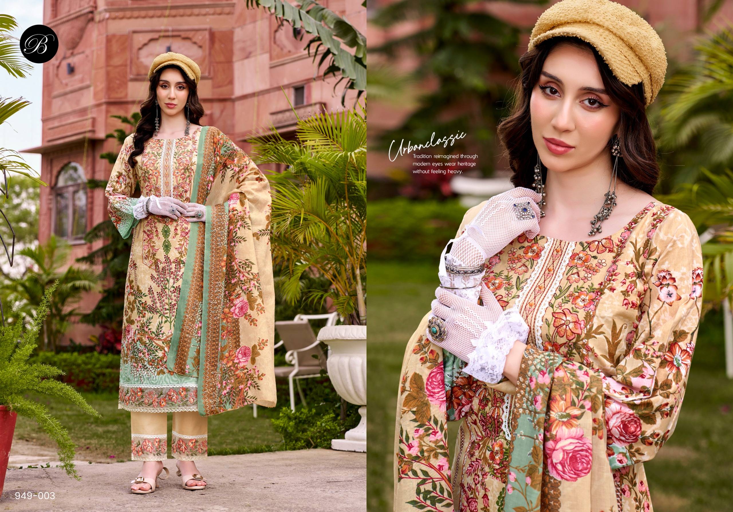 GULISTAAN By BelliZa DesigNer StuDio 001 To 008 Series Stylish Beautiful Colourful Printed Pure Cotton Dresses At Wholesale Price